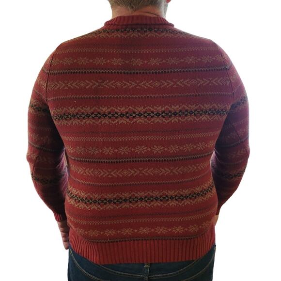 Croft & Barrow Fair Isle Grandpa Sweater Sz Medium Heritage Old Money Holiday - Picture 4 of 10